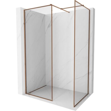 Mexen Kioto-F paroi de douche à l'italienne avec cadre 145 x 110 cm, transparent 8 mm, or rose - 800-145-202-04-60-110 (1/5)