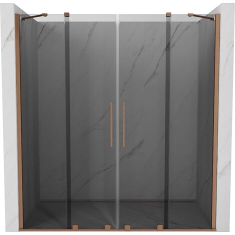 Mexen Velar Duo porte de douche coulissante 180 cm, graphite, cuivre brossé - 871-180-000-42-65 (1/5)