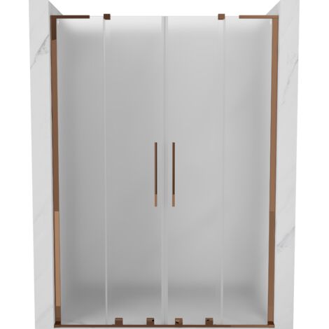 Mexen Velar L Duo porte de douche coulissante 160 cm, givrée, or rose - 871-160-003-32-60 (1/5)