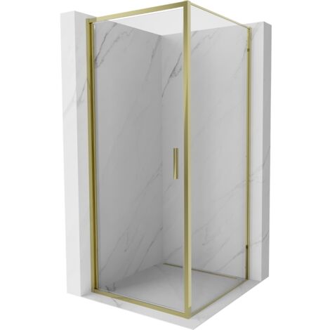 Mexen Exo cabine de douche pivotante 90 x 90 cm, transparent, doré - 817-090-090-50-00 (1/5)