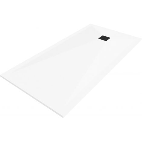 Mexen Stone+ bac en composite rectangulaire 180 x 80 cm, blanc, cache noir - 44108018-B (1/5)
