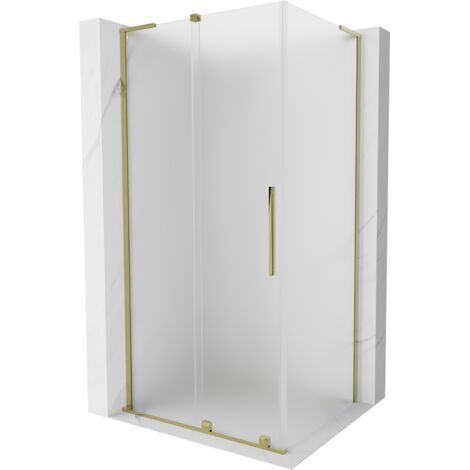 Mexen Velar L cabine de douche coulissante 90 x 85 cm, givre, or - 871-090-085-33-50 (1/5)