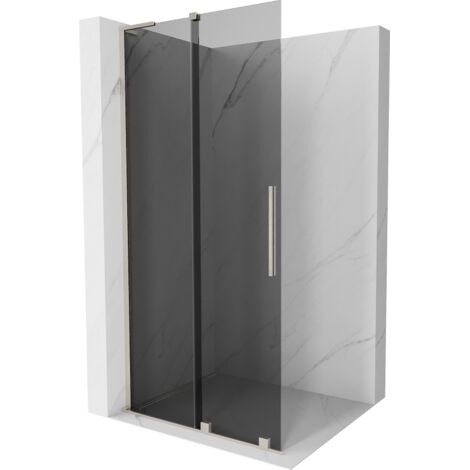 Mexen Velar L paroi de douche coulissante Walk-in 120 x 200 cm, graphite 8 mm, nickel brossé - 871-120-003-43-97 (1/5)