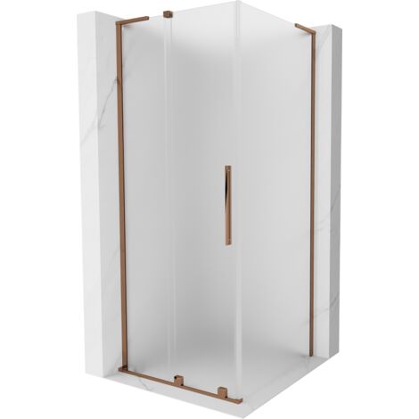 Cabine de douche coulissante Mexen Velar L 110 x 110 cm, givré, or rose - 871-110-110-33-60 (1/5)