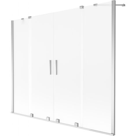 Mexen Velar Duo paravent de baignoire à 2 panneaux coulissants 200 x 150 cm, givré, chrome - 896-200-000-32-01 (1/2)