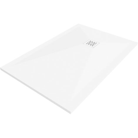 Mexen Stone+ bac en composite rectangulaire 130 x 80 cm, blanc, cache blanc - 44108013-W (1/5)