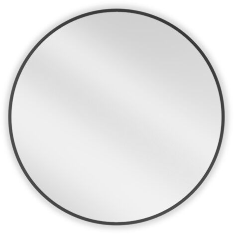 Mexen Loft miroir de salle de bains rond 75 cm, cadre noir - 9850-075-075-000-70
