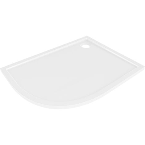 Mexen Flow receveur de douche demi-circulaire asymétrique slim droit 100 x 90 cm, blanc brillant - 46Q109010R (1/5)