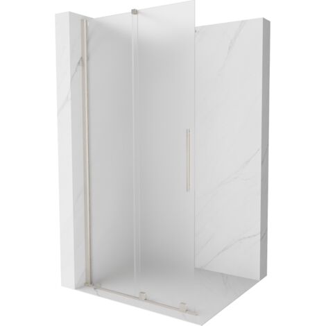 Mexen Velar paroi de douche coulissante Walk-in 85 x 200 cm, givré 8 mm, nickel brossé - 871-085-000-33-97 (1/5)