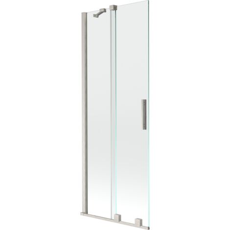 Mexen Velar paravent de baignoire coulissant à 2 volets 70 x 150 cm, transparent, nickel brossé - 896-070-000-01-97 (1/2)