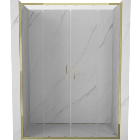 Mexen Exo porte de douche double coulissante 130 cm, transparent, doré - 8152-130-000-50-00 (1/5)