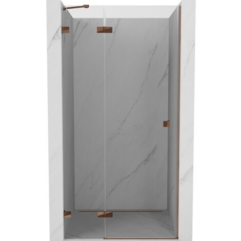 Mexen Lunar porte de douche pivotante gauche 70 cm, transparent, or rose - 834-070-000-60-00-L