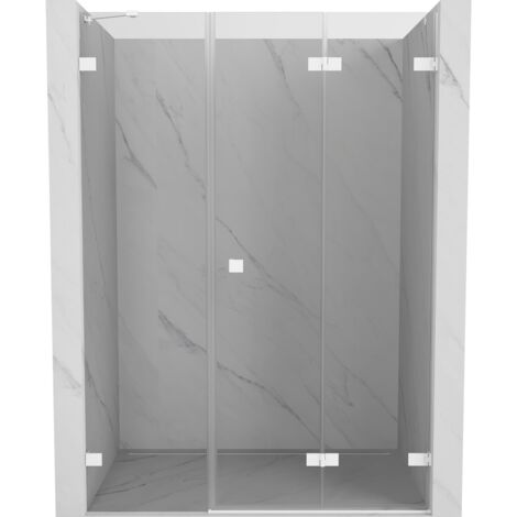 Mexen Lunar-F portes de douche pliantes droites 120 cm, transparentes, blanches - 836S-120-050-20-00-P (1/5)