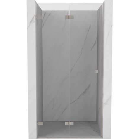 Mexen Lunar-F porte de douche pliantes gauche 100 cm, transparent, nickel brossé - 836-100-000-97-00-L (1/5)