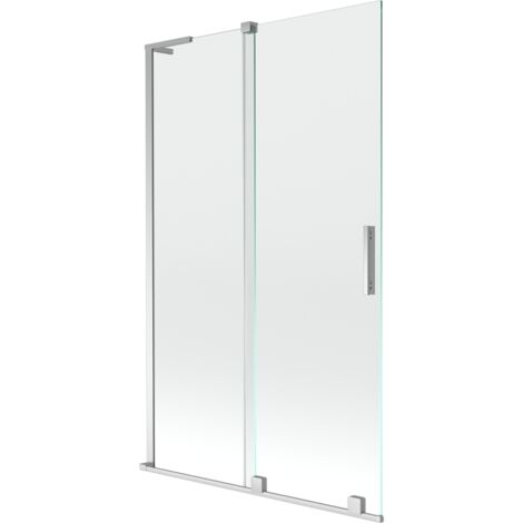 Mexen Velar L paroi de baignoire coulissante 2 volets 110 x 150 cm, transparent, chrome - 896-110-003-01-01