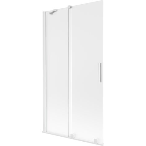Mexen Velar pare-douche de baignoire 2 battants coulissants 100 x 150 cm, givré, blanc - 896-100-000-31-20