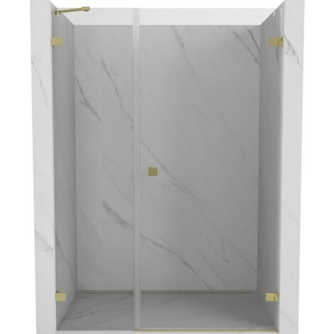 Mexen Lunar-B porte de douche battante droite 145 cm, transparent, or brossé - 832S-145-050-55-00-P (1/5)