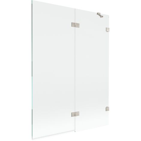 Paroi de baignoire Mexen Lunar deux volets droite 130 x 150 cm, transparent, nickel brossé - 897-130-100-97-00-P (1/5)