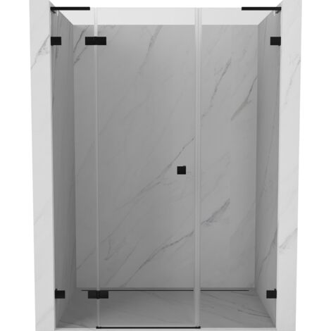 Mexen Lunar L porte de douche pivotante gauche 145 cm, transparent, noir - 834SL-145-050-70-00-L (1/5)