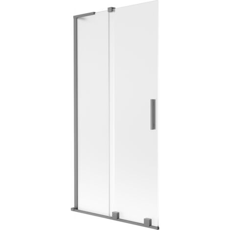 Mexen Velar L paroi de baignoire 2 volets coulissants 95 x 150 cm, givre, métal gun - 896-095-003-31-95 (1/2)