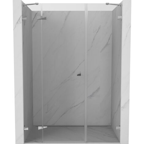 Mexen Lunar porte de douche pivotante gauche 130 cm, transparent, chromé - 834S-130-050-01-00-L (1/5)