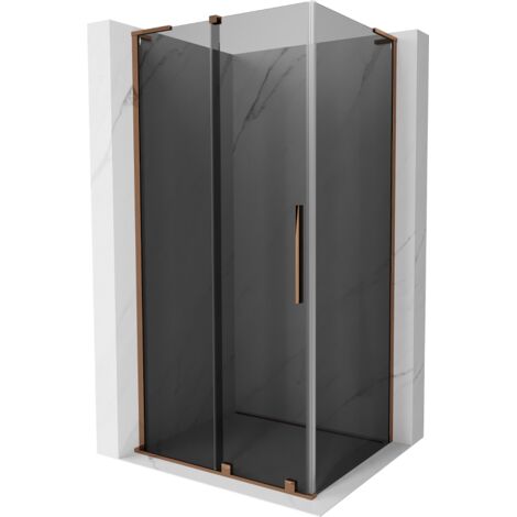 Mexen Velar L cabine de douche coulissante 100 x 90 cm, graphite, or rose - 871-100-090-43-60 (1/5)
