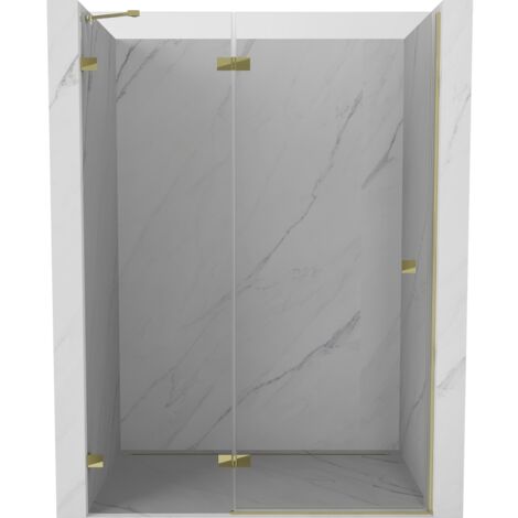 Mexen Lunar porte de douche pivotante gauche 130 cm, transparent, doré - 834-130-000-50-00-L (1/5)