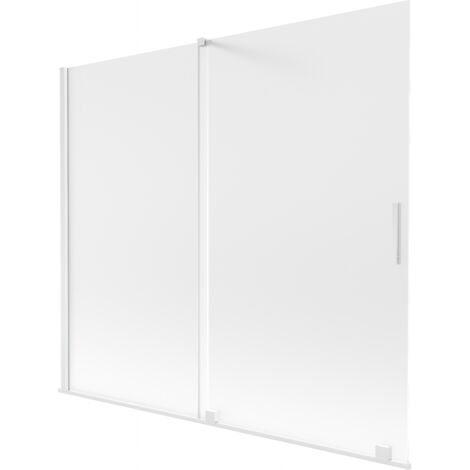 Paroi de baignoire 2 vantaux coulissants Mexen Velar 180 x 150 cm, givré, blanc - 896-180-000-31-20