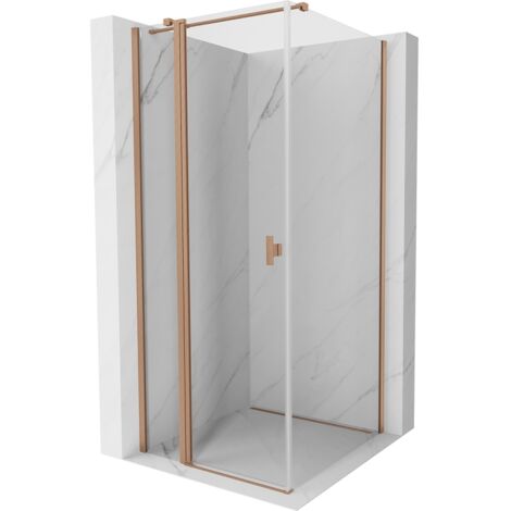 Mexen Mist T cabine de douche battante 90 x 90 cm, transparent, cuivre brossé - 8A4T-090-090-65-00 (1/5)