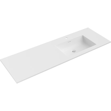 Mexen Otis lavabo encastré à droite 141 x 46,5 cm, blanc mat - 25181401P