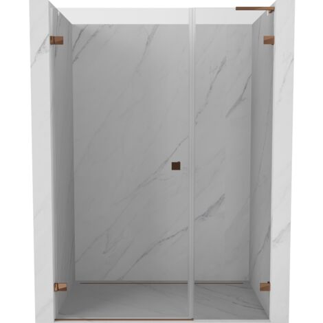 Mexen Lunar-B L porte de douche pivotante gauche 130 cm, transparent, or rose - 832SL-130-050-60-00-L (1/5)