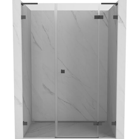 Mexen Lunar L porte de douche pivotante droite 120 cm, transparent, gris canon brossé - 834SL-120-050-66-00-P (1/5)