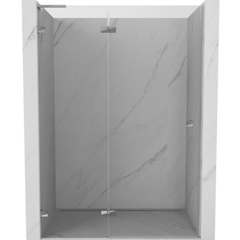 Mexen Lunar L porte de douche pivotante gauche 140 cm, transparent, chrome - 834L-140-000-01-00-L (1/5)