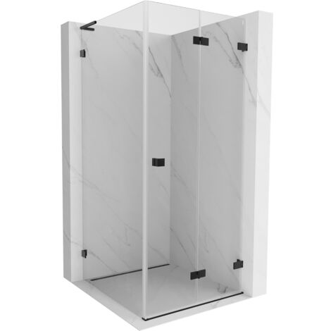 Mexen Lunar-F L cabine de douche pliante droite 80 x 80 cm, transparent, noir - 836L-080-080-70-00-P (1/5)
