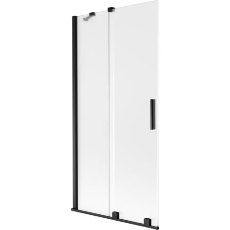 Mexen Velar pare-douche baignoire 2 volets coulissants 90 x 150 cm, dépoli, noir - 896-090-000-31-70