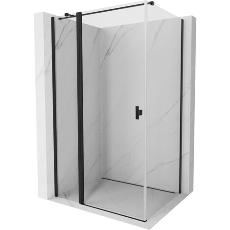 Mexen Mist T cabine de douche pivotante 90 x 85 cm, transparent, noir - 8A4T-090-085-70-00 (1/5)