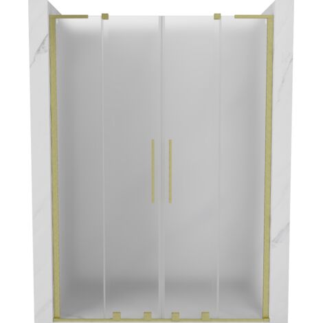 Mexen Velar L Duo portes de douche coulissantes 140 cm, givré, doré brossé - 871-140-003-32-55 (1/5)