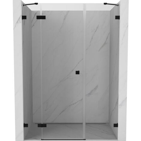 Mexen Lunar porte de douche battante gauche 140 cm, transparent, noir - 834S-140-050-70-00-L (1/5)