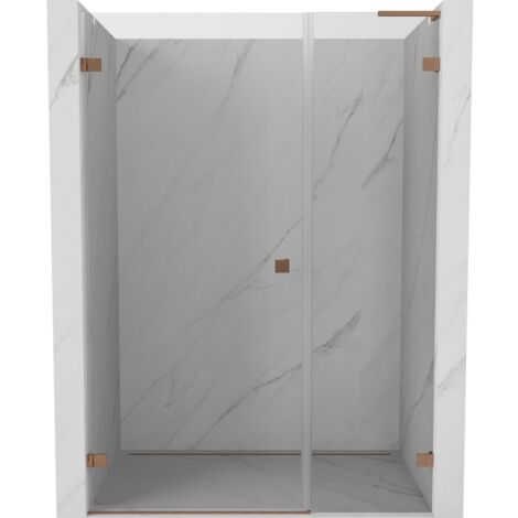 Mexen Lunar-B L porte de douche pivotantes gauche 140 cm, transparent, cuivre brossé - 832SL-140-050-65-00-L (1/5)