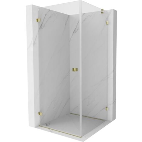Mexen Lunar-B cabine de douche pivotante gauche 90 x 90 cm, transparent, or - 832-090-090-50-00-L (1/5)