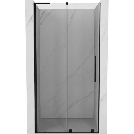 Porte de douche coulissante 110x195cm, porte de douche installée en niche, verre de sécurité anticalcaire 8mm, profilé chromé AICA SANITAIRE