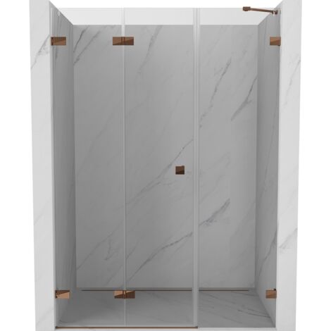 Mexen Lunar-F porte de douche pliante gauche 150 cm, transparent, or rose - 836S-150-050-60-00-L (1/5)