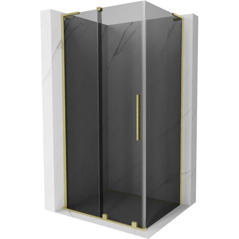 Mexen Velar L cabine de douche coulissante 120 x 85 cm, graphite, or brossé - 871-120-085-43-55 (1/5)
