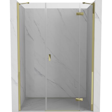 Mexen Mist-H porte de douche battante droite 135 cm, transparent, dorée - 8A5-135-001-50-00-P (1/5)