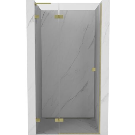 Mexen Lunar L porte de douche pivotante gauche 80 cm, transparent, or brossé - 834L-080-000-55-00-L (1/5)