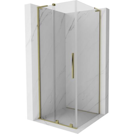 Cabine de douche coulissante Mexen Velar L 120 x 120 cm, transparent, dorée - 871-120-120-03-50 (1/5)