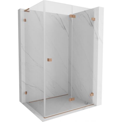 Mexen Lunar-F L cabine de douche pliante droite 100 x 80 cm, transparent, cuivre brossé - 836L-100-080-65-00-P (1/5)