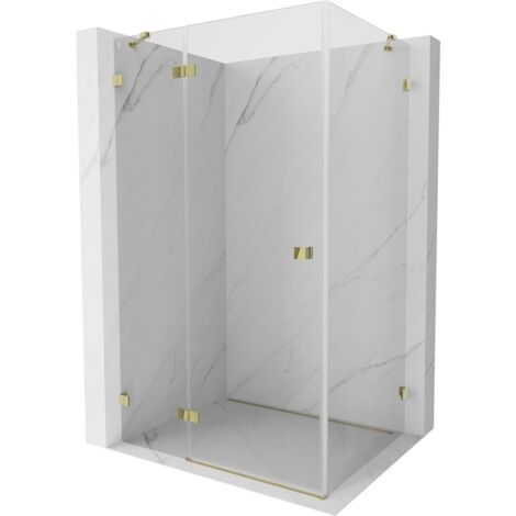 Mexen Lunar cabine de douche pivotante gauche 95 x 80 cm, transparent, doré - 834-095-080-50-00-L (1/5)