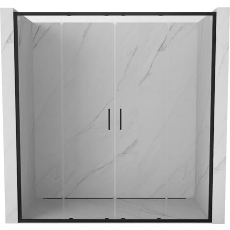 Mexen Exo portes de douche doubles coulissantes 180 cm, transparentes, noires - 8152-180-000-70-00 (1/5)