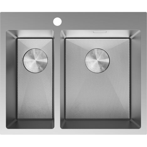 Mexen Flexo évier en acier inoxydable 1,5 bac 610 x 510 mm, inox HC - 6446611500-01HC